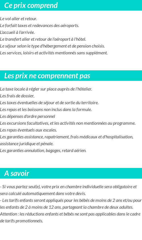 Conditions tarifaires