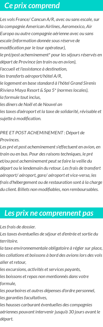 Conditions tarifaires