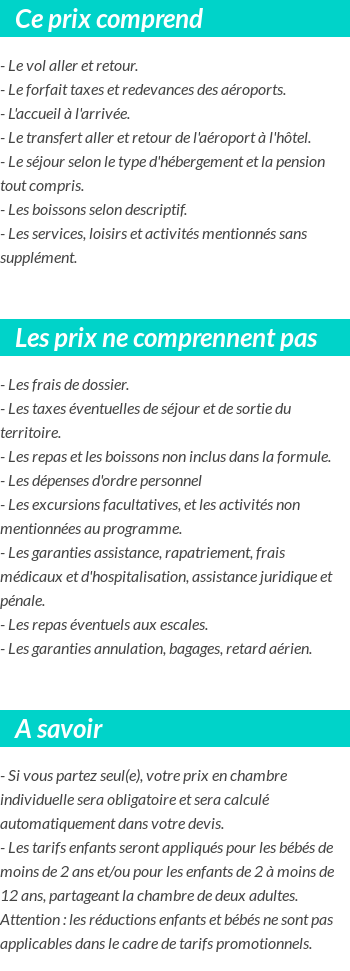 Conditions tarifaires