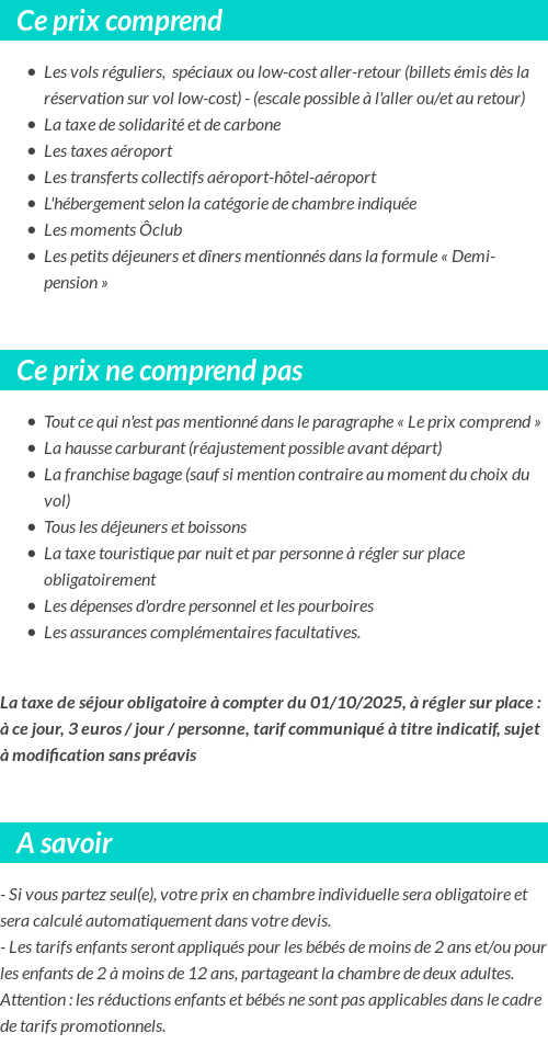 Conditions tarifaires