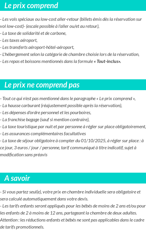 Conditions tarifaires