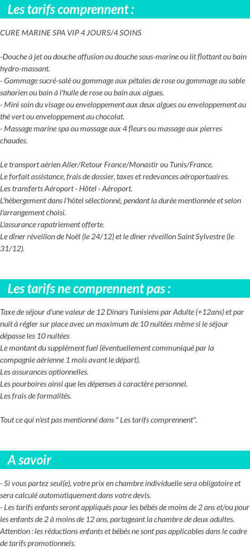 Conditions tarifaires