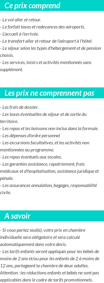 Conditions tarifaires