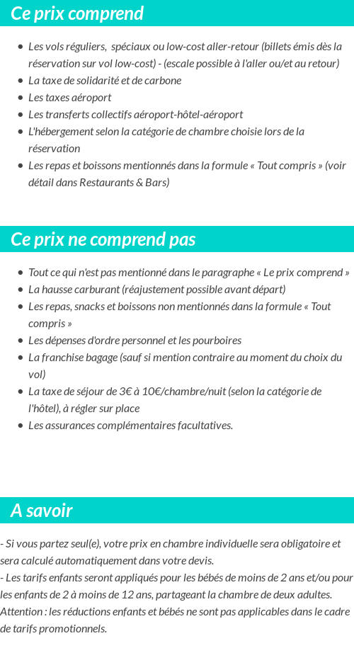 Conditions tarifaires