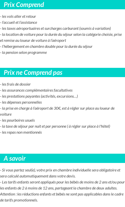 Conditions tarifaires