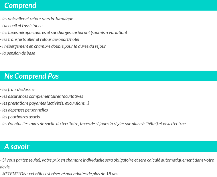 Conditions tarifaires