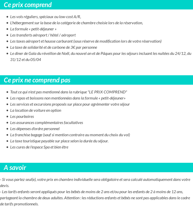 Conditions tarifaires