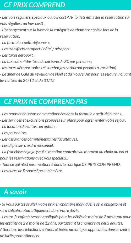 Conditions tarifaires