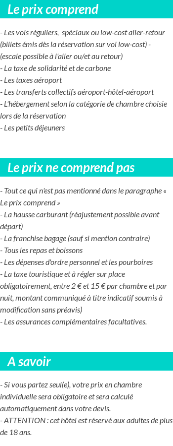 Conditions tarifaires