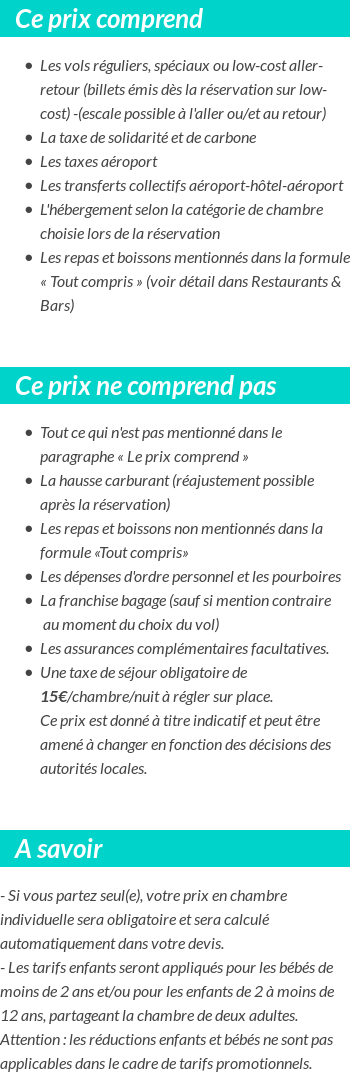 Conditions tarifaires