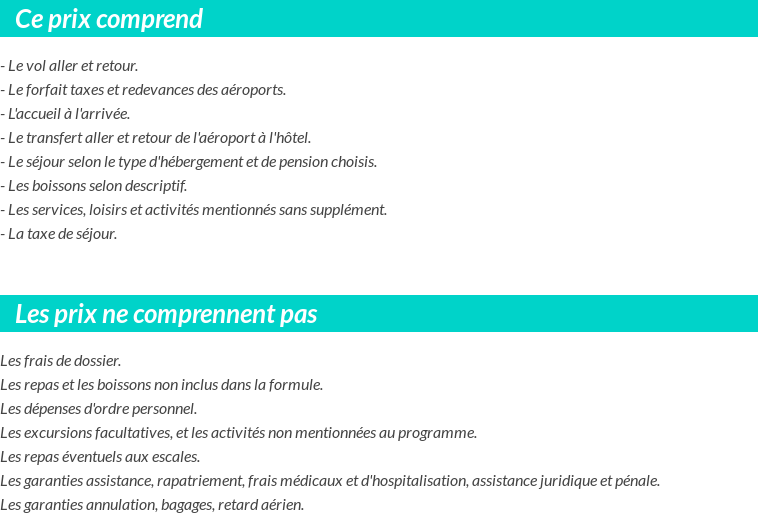 Conditions tarifaires