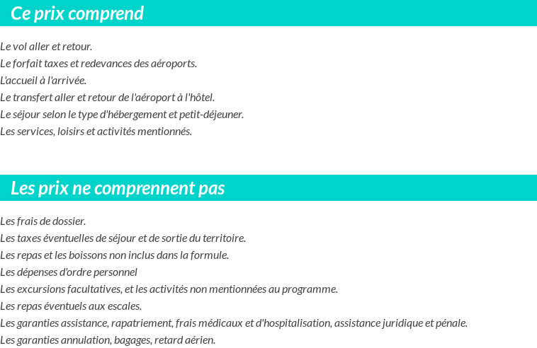 Conditions tarifaires