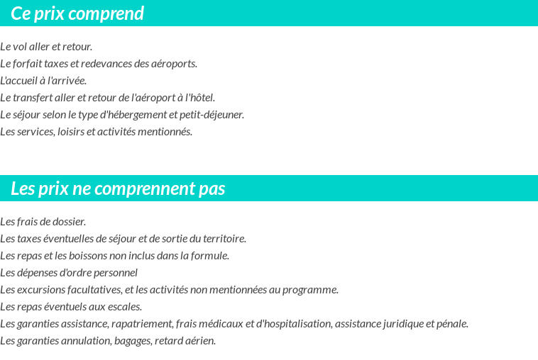 Conditions tarifaires