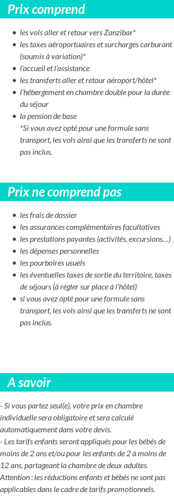 Conditions tarifaires