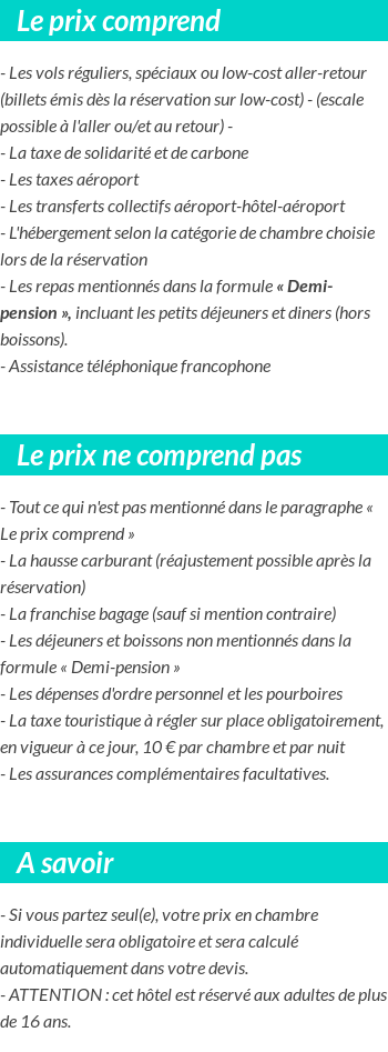 Conditions tarifaires