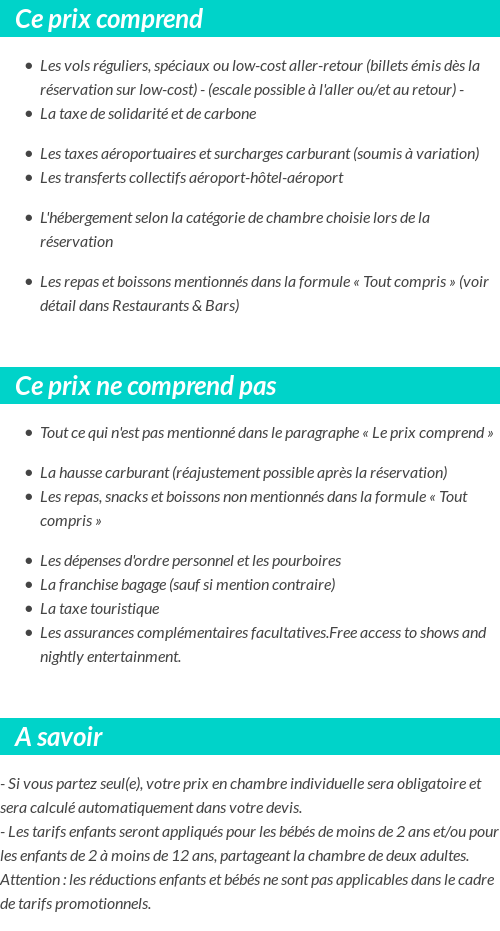 Conditions tarifaires