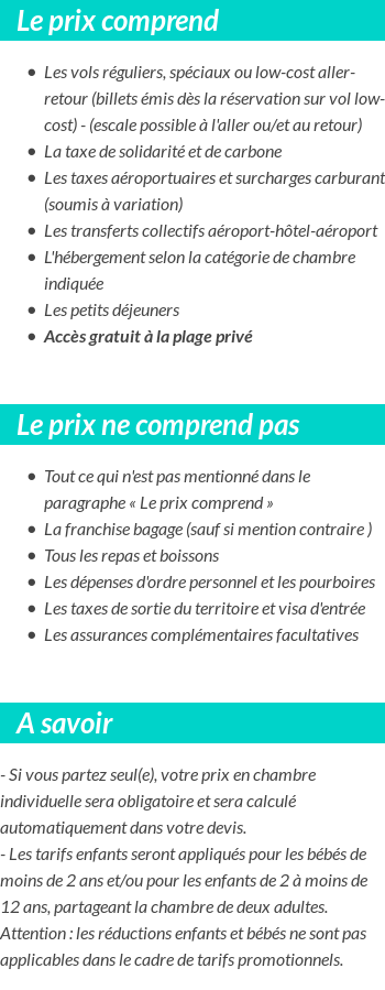 Conditions tarifaires