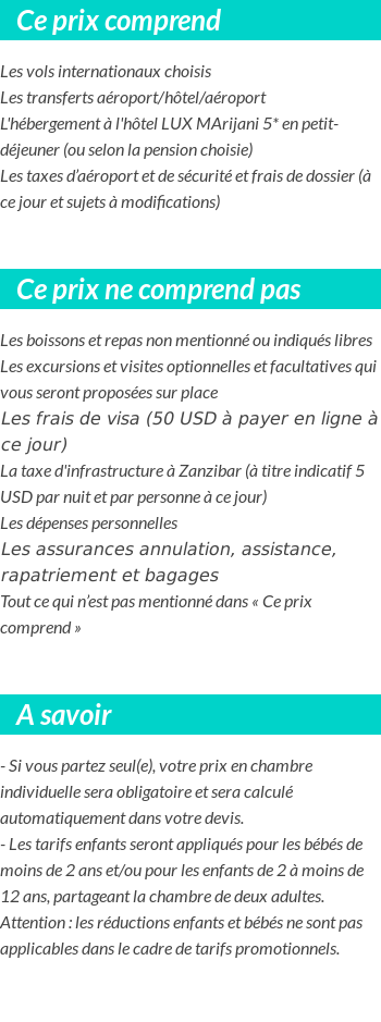 Conditions tarifaires