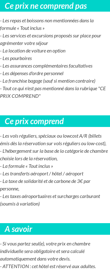 Conditions tarifaires