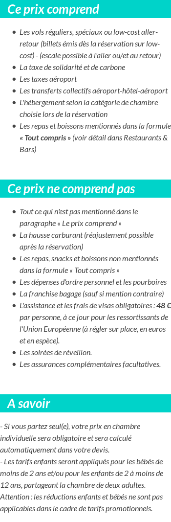 Conditions tarifaires