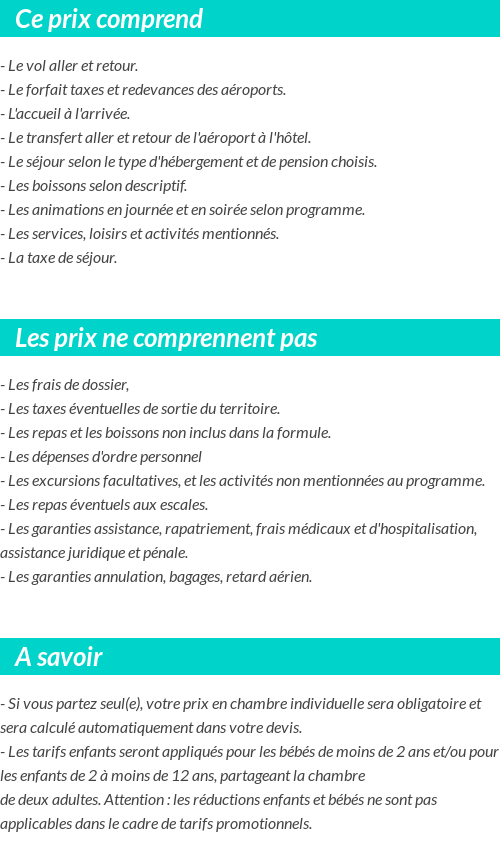 Conditions tarifaires