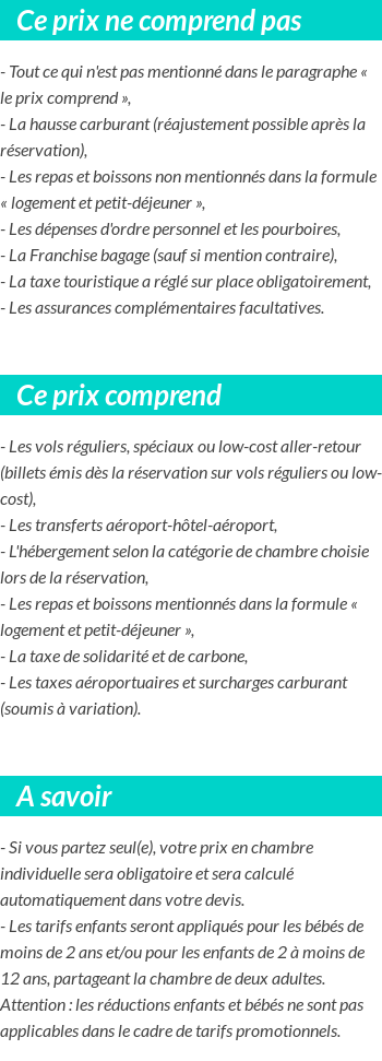 Conditions tarifaires