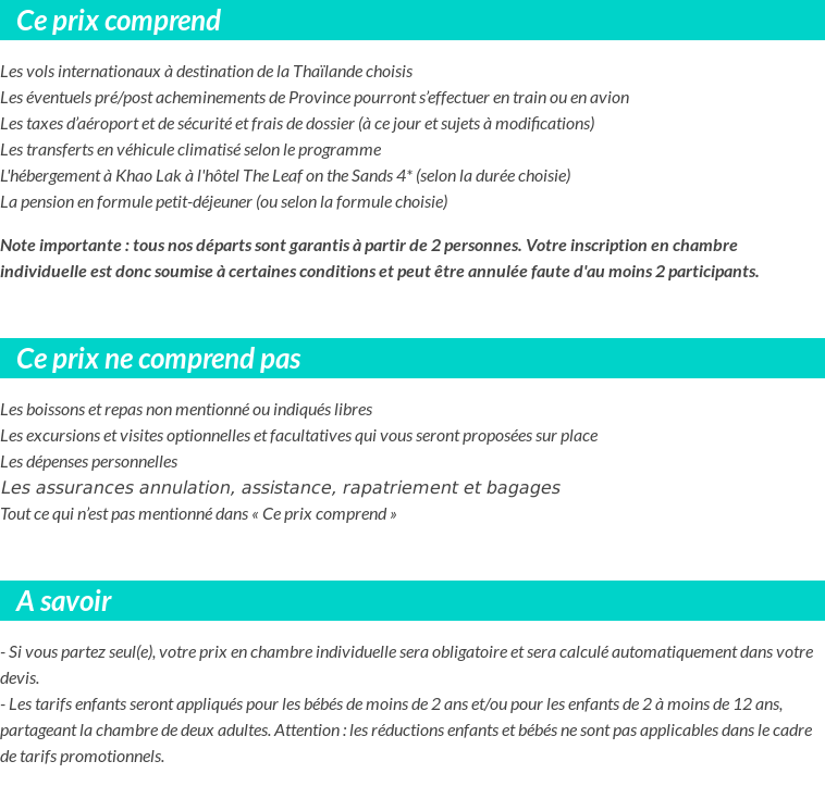 Conditions tarifaires
