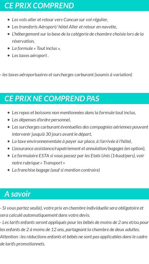 Conditions tarifaires