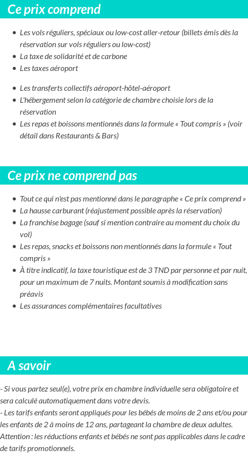Conditions tarifaires