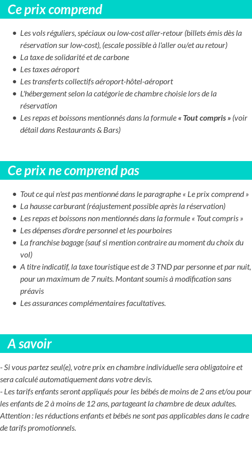 Conditions tarifaires