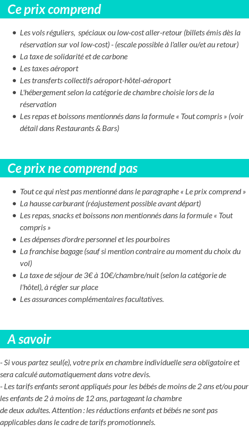 Conditions tarifaires