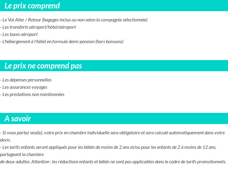 Conditions tarifaires