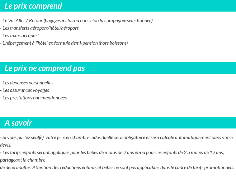 Conditions tarifaires