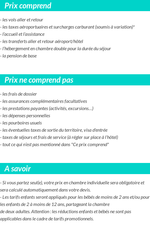 Conditions tarifaires
