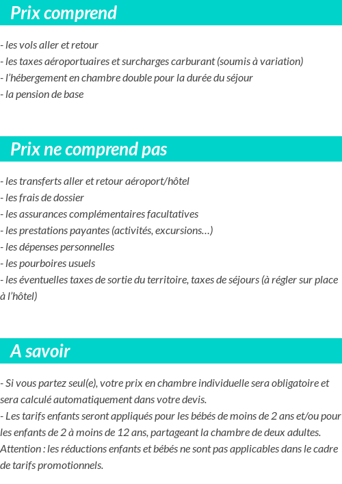 Conditions tarifaires