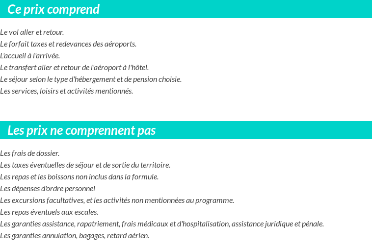 Conditions tarifaires