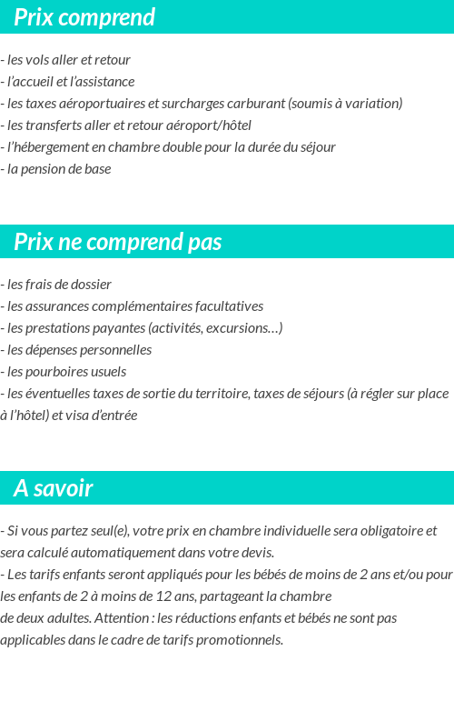 Conditions tarifaires