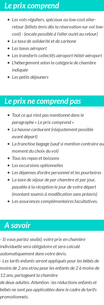 Conditions tarifaires