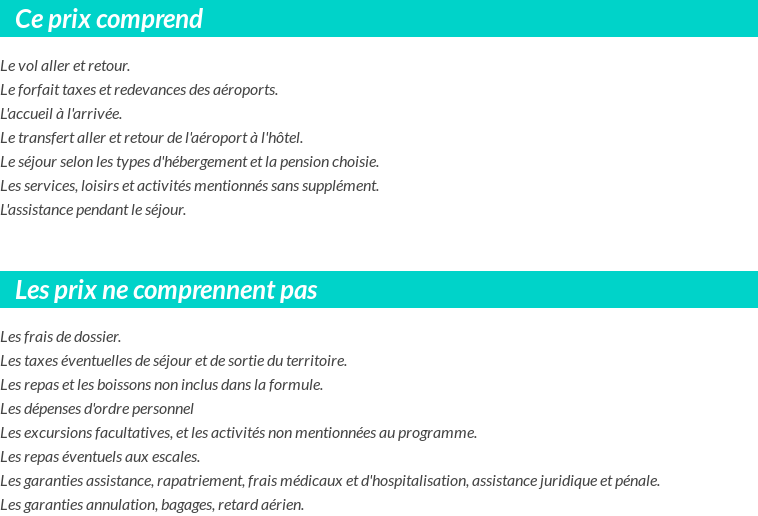 Conditions tarifaires