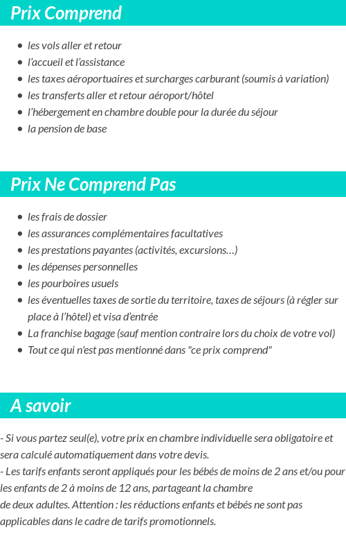 Conditions tarifaires