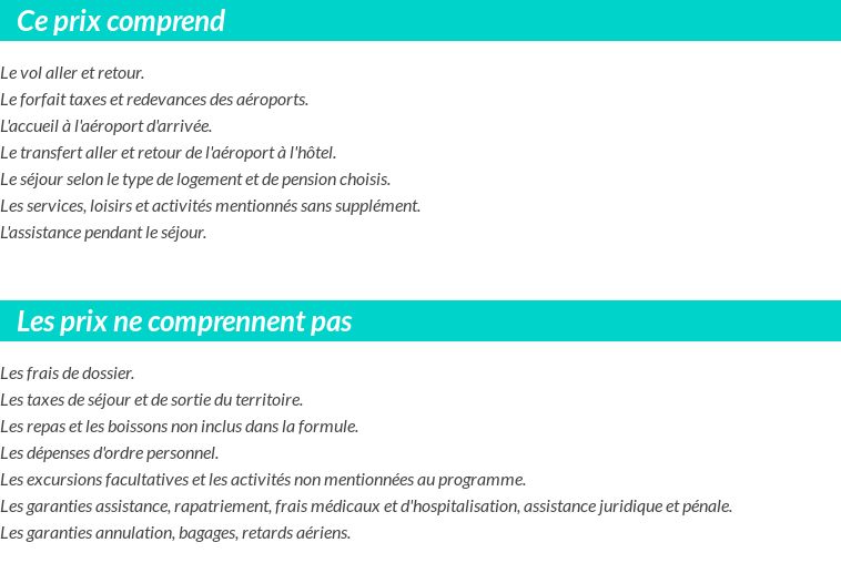 Conditions tarifaires