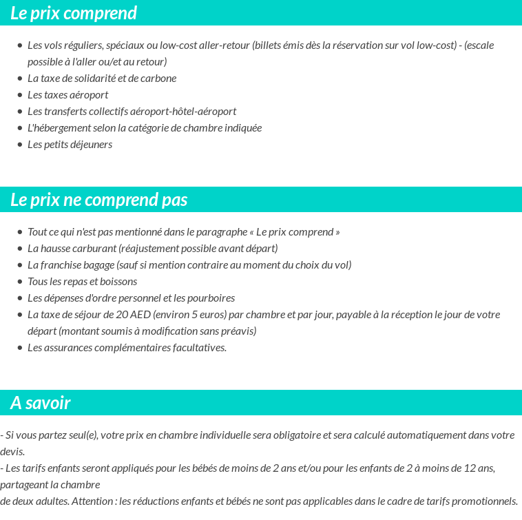 Conditions tarifaires