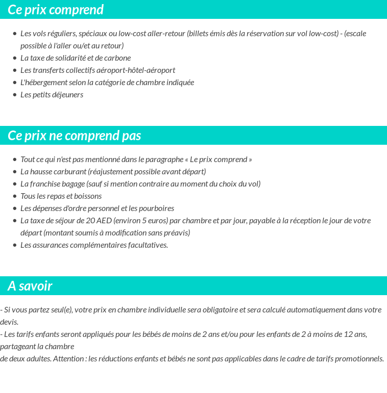 Conditions tarifaires