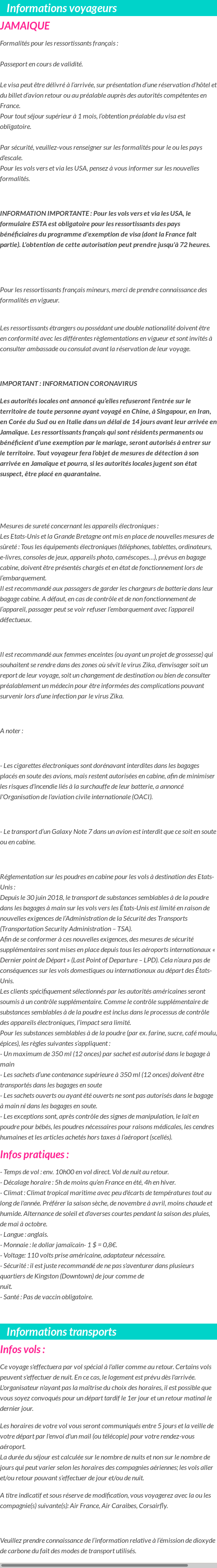 Formalités et infos voyageurs