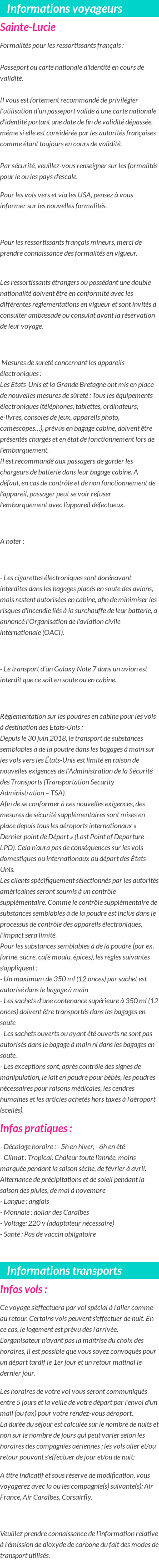 Formalités et infos voyageurs