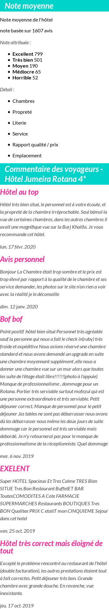 Avis clients