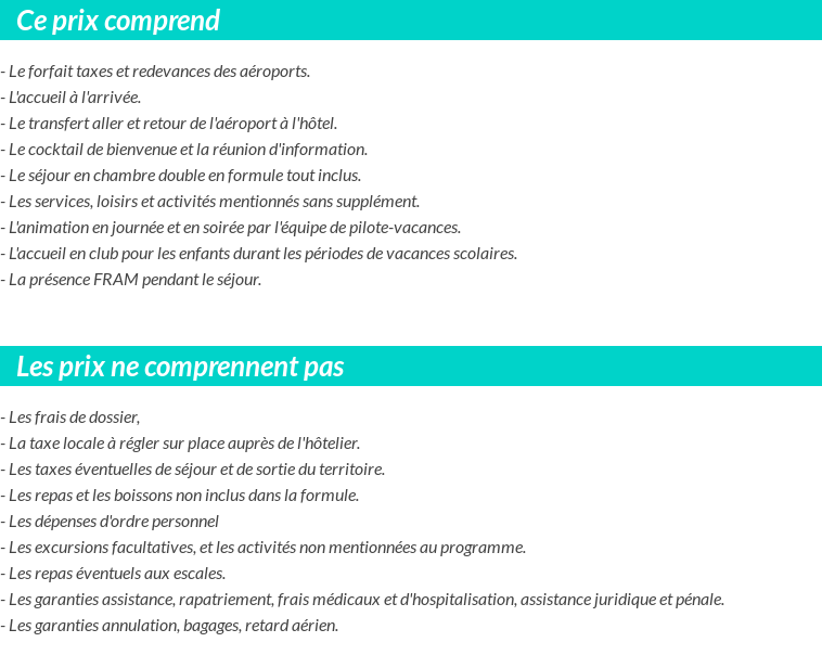 Conditions tarifaires