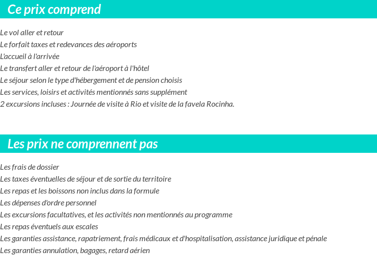 Conditions tarifaires