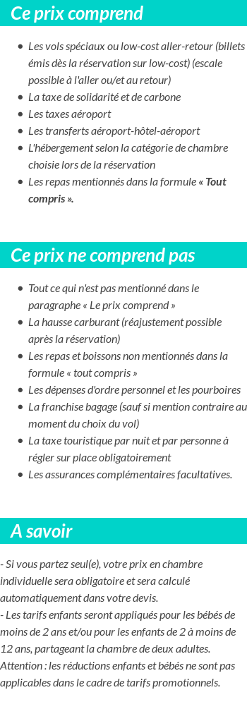 Conditions tarifaires