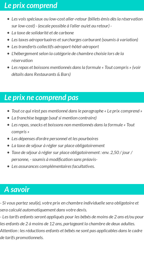 Conditions tarifaires